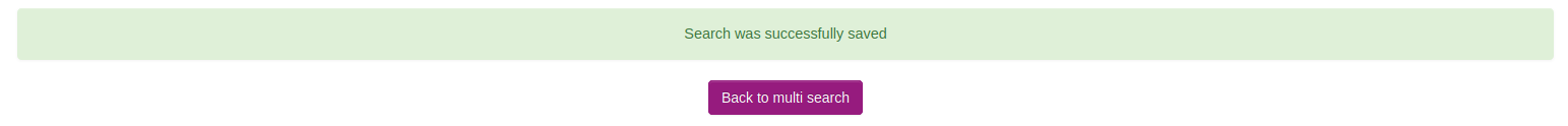 Create saved search successfull