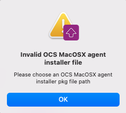 Mac OSX packager configuration package warn