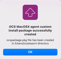 Mac OSX packager end notification