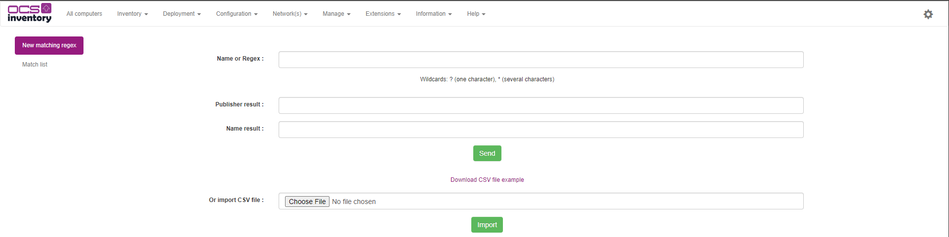 cve-search matching regex page