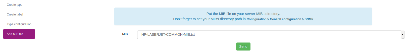 SNMP feature MIB