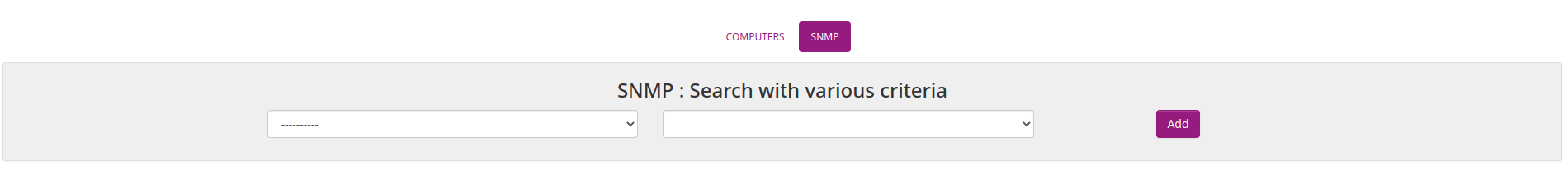 SNMP Inventory multisearch tab